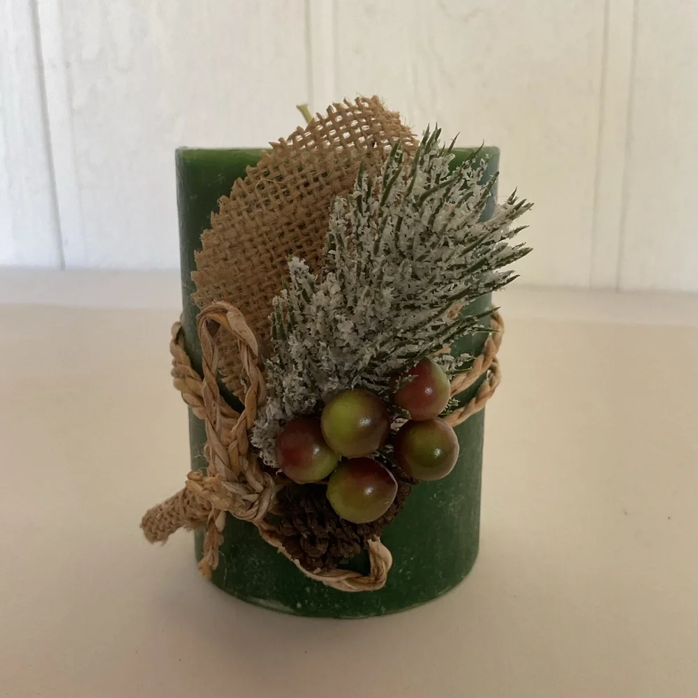 Pier 1 Holiday Forest Pillar Candle NWT